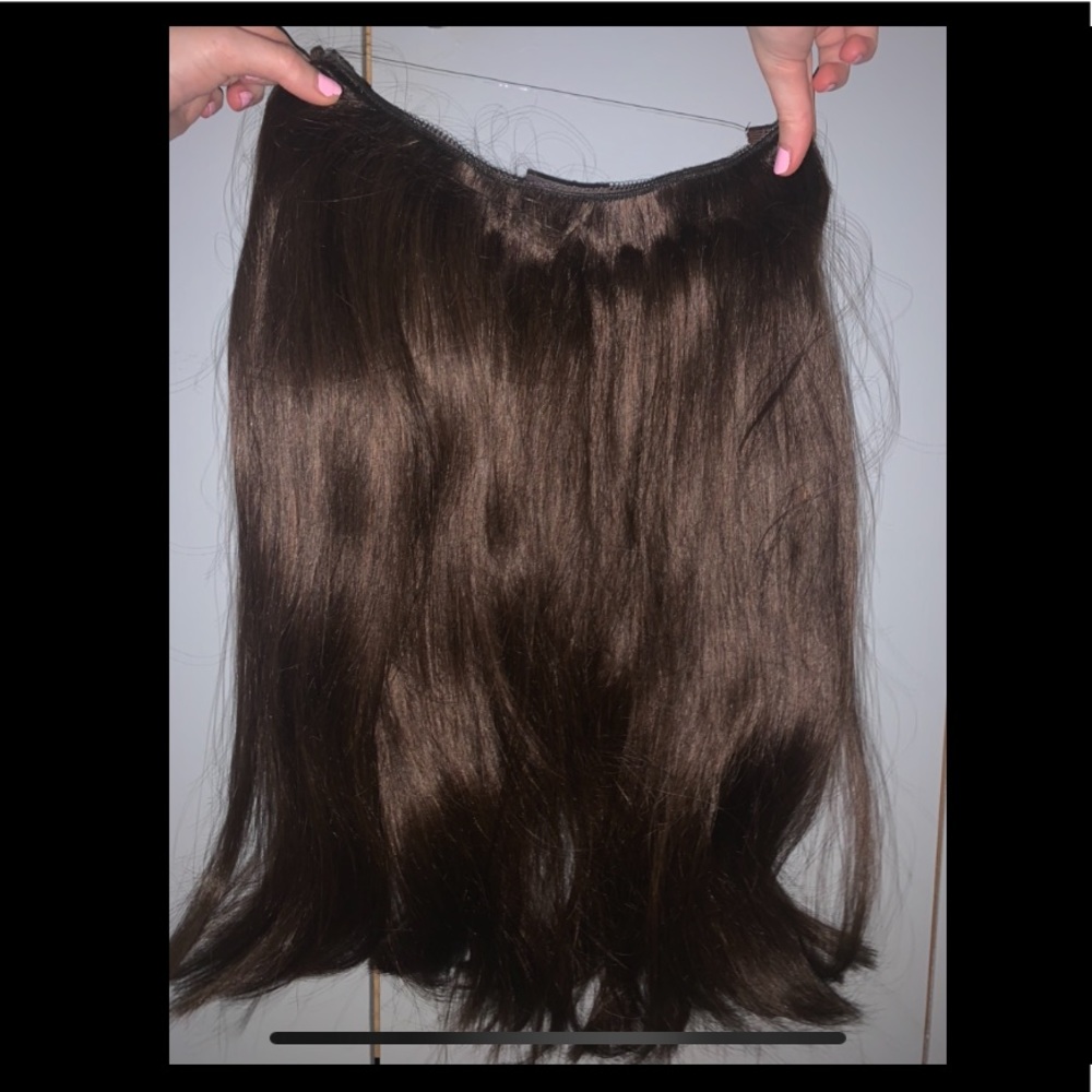 Real Human Halo Hair Extensions (Dark Brown)